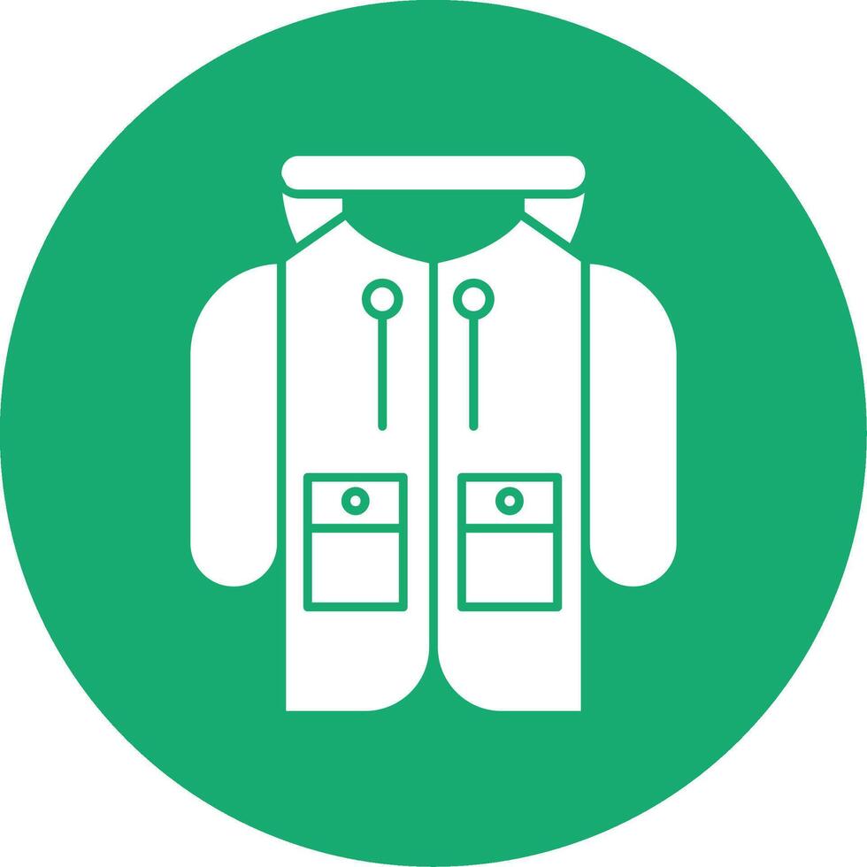 Rain Coat Glyph Multi Circle Icon vector