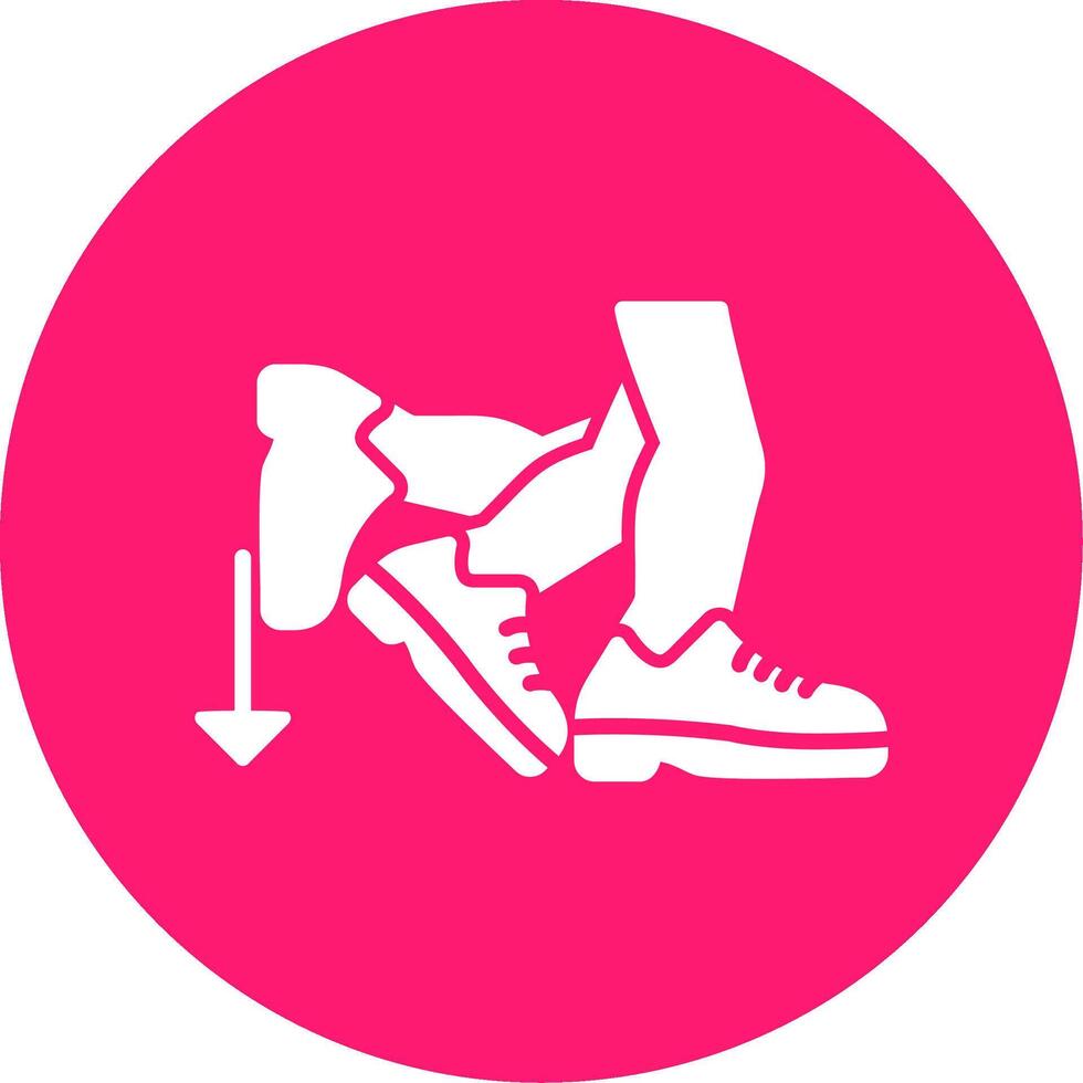 Toe Beat Glyph Multi Circle Icon vector