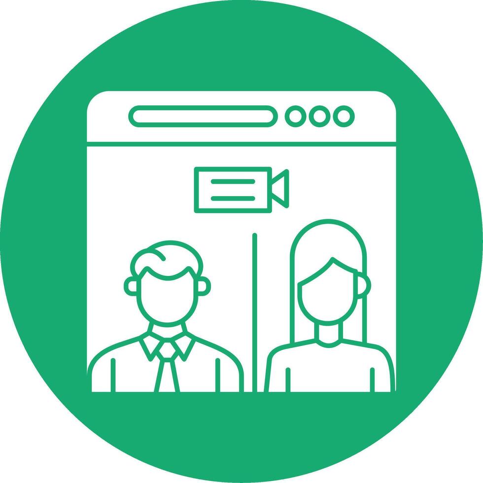 Web Conference Glyph Multi Circle Icon vector
