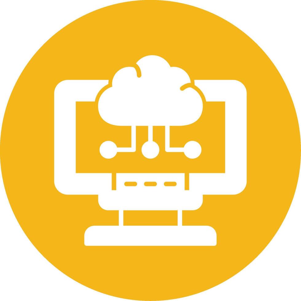 Cloud Computing Glyph Multi Circle Icon vector