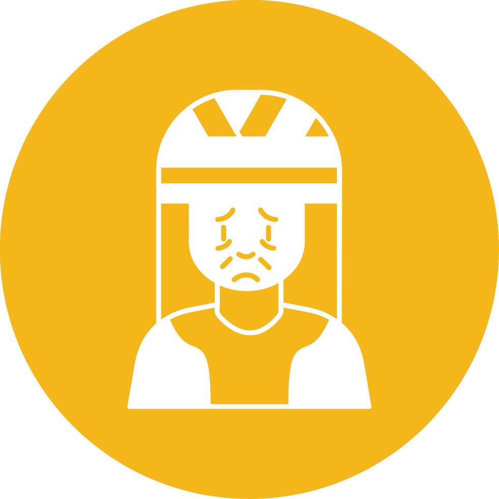 Head Injury Glyph Multi Circle Icon vector
