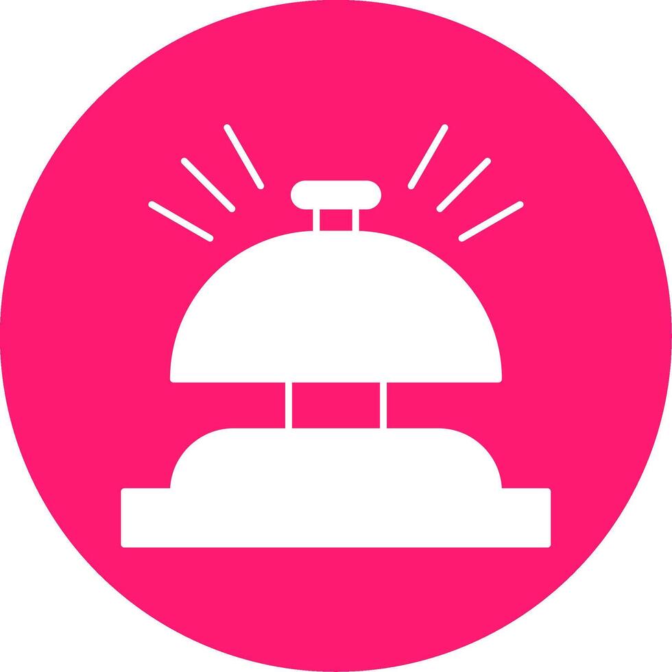 Desk Bell Glyph Multi Circle Icon vector