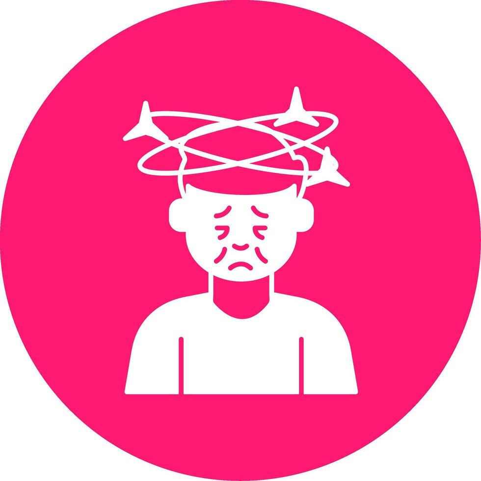 Dizziness Glyph Multi Circle Icon vector