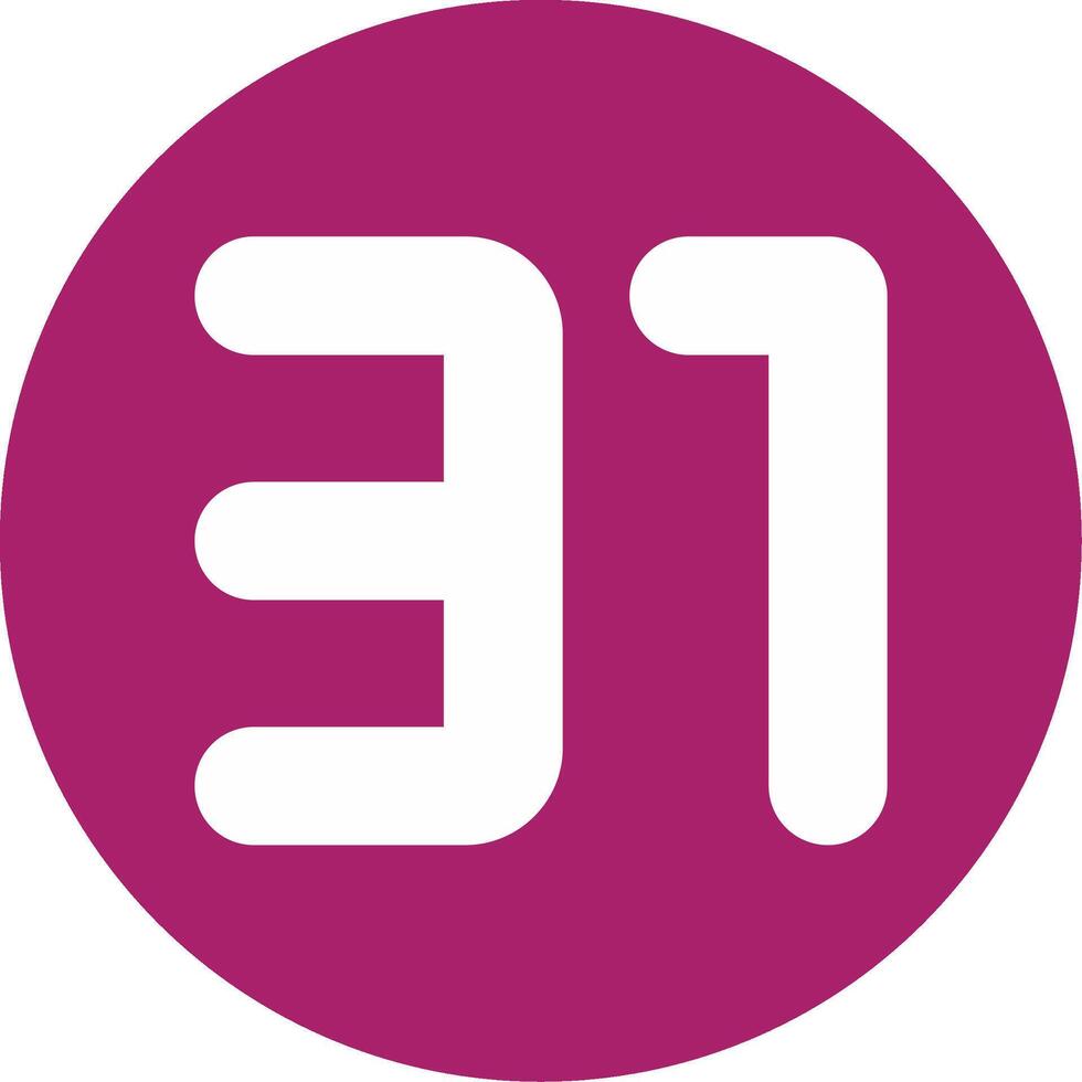 Thirty one Glyph Multi Circle Icon vector