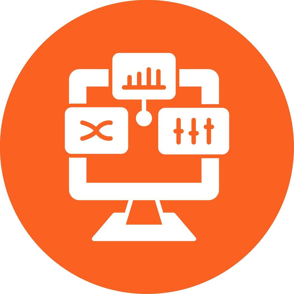 Analysis Glyph Multi Circle Icon vector
