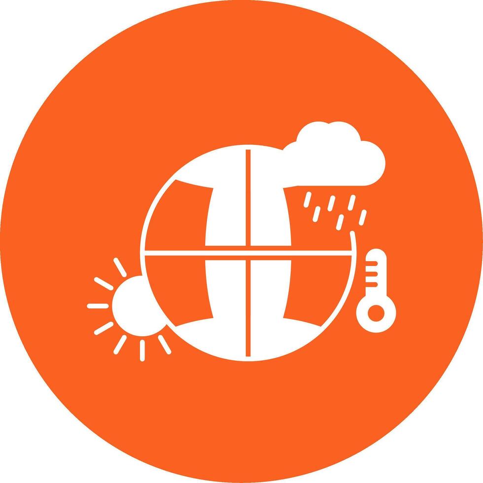 Climate Change Glyph Multi Circle Icon vector