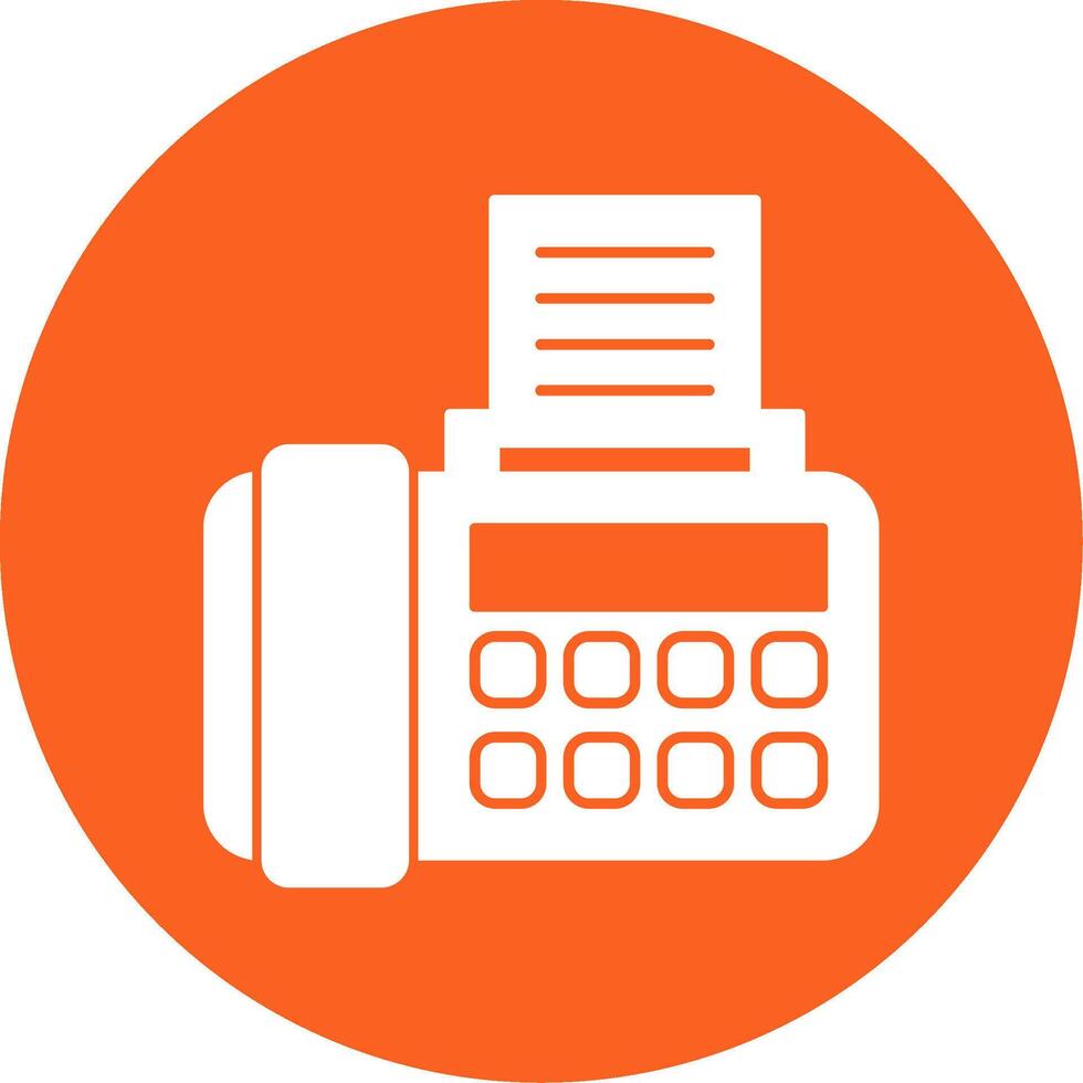 Fax Glyph Multi Circle Icon vector