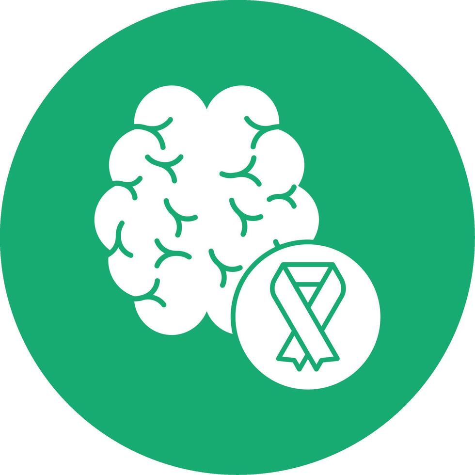 Brain Grey Ribbon Glyph Multi Circle Icon vector