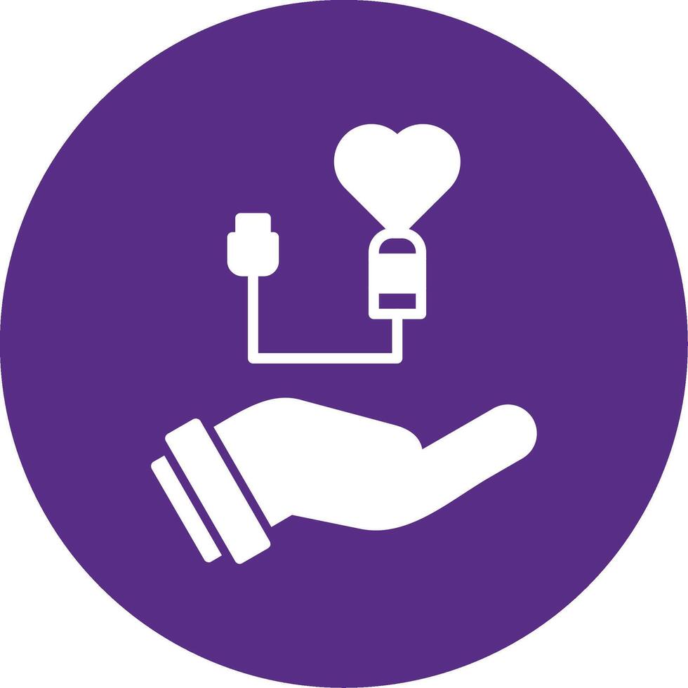 Heart Checkup Glyph Multi Circle Icon vector