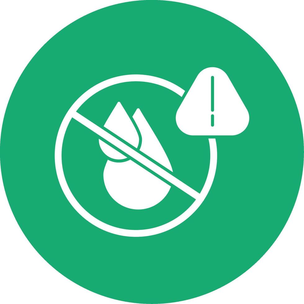 No Water Glyph Multi Circle Icon vector