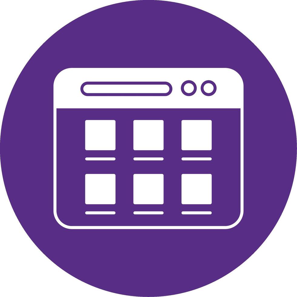 Web Page Glyph Multi Circle Icon vector