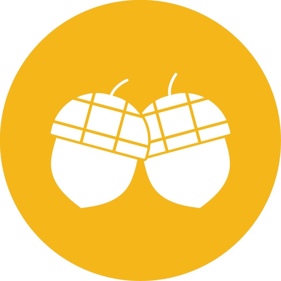 Acorn Glyph Multi Circle Icon vector