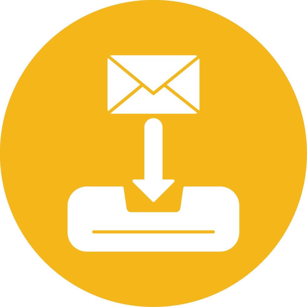 Inbox Glyph Multi Circle Icon vector