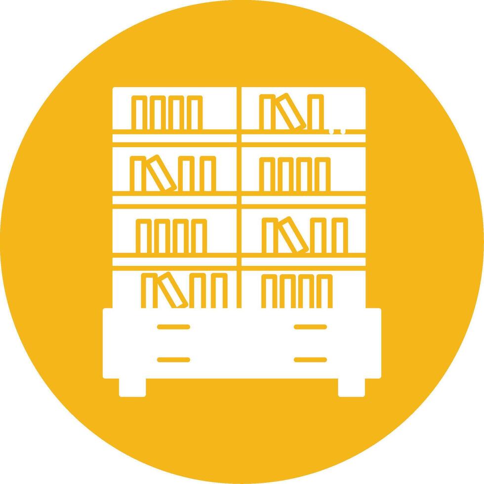 Book Shelf Glyph Multi Circle Icon vector