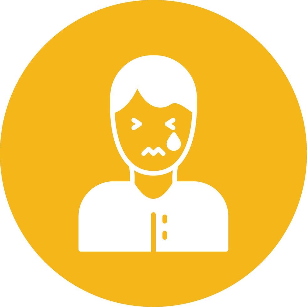 Sadness Glyph Multi Circle Icon vector