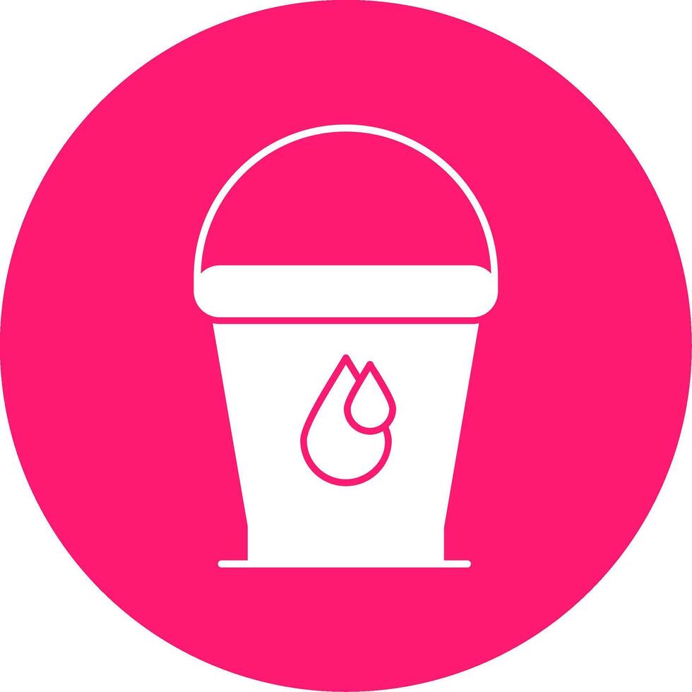 Water Bucket Glyph Multi Circle Icon vector