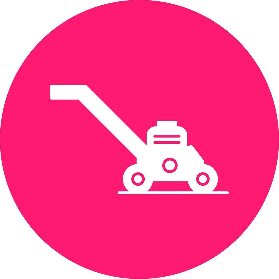 Lawn Mower Glyph Multi Circle Icon vector