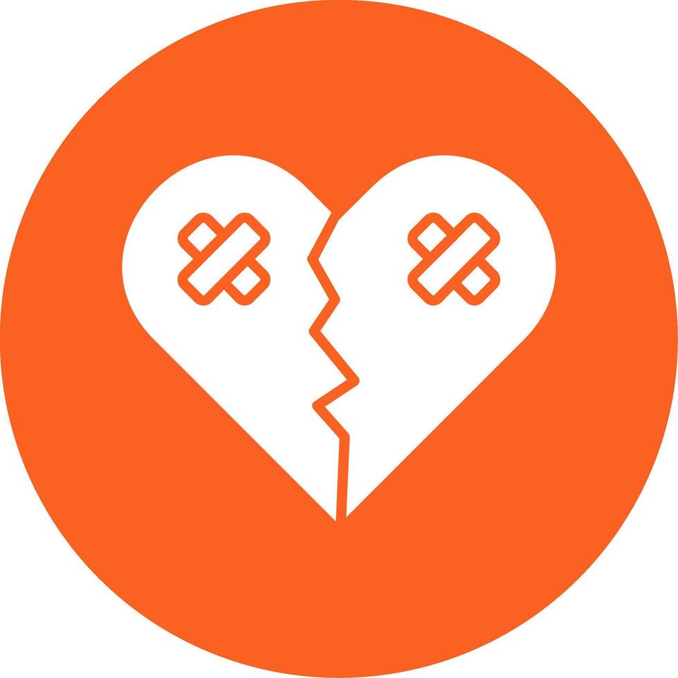 Broken Heart Glyph Multi Circle Icon vector