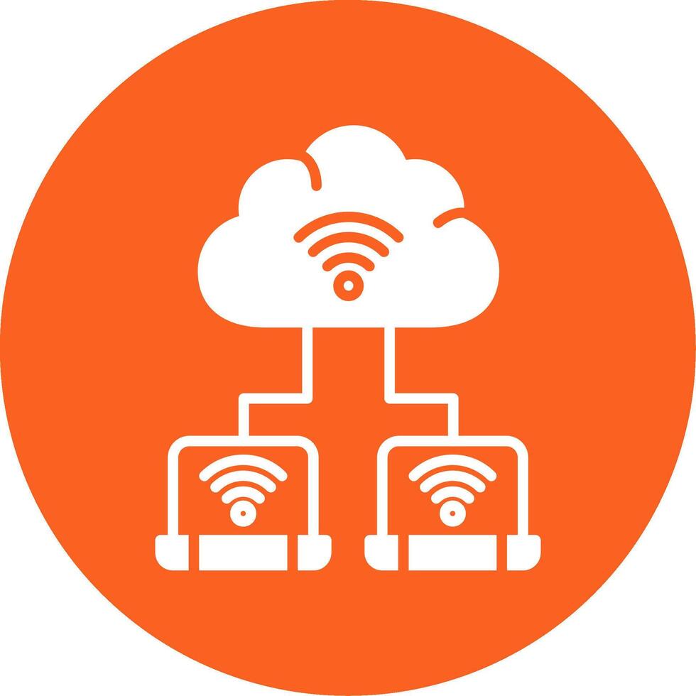 Cloud Service Glyph Multi Circle Icon vector