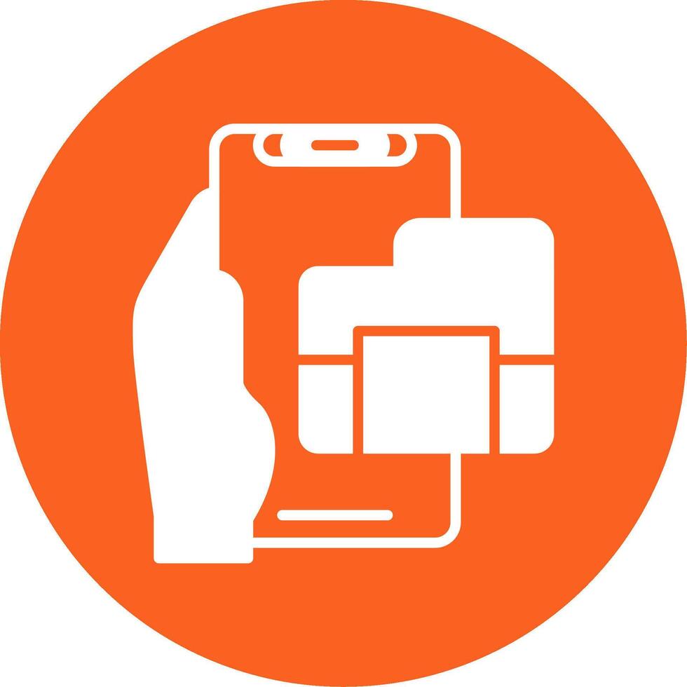 Folder Glyph Multi Circle Icon vector