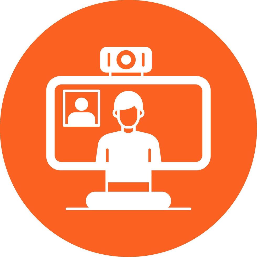 Videocall Glyph Multi Circle Icon vector