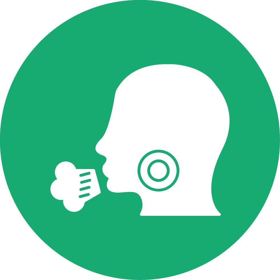 Cough Glyph Multi Circle Icon vector
