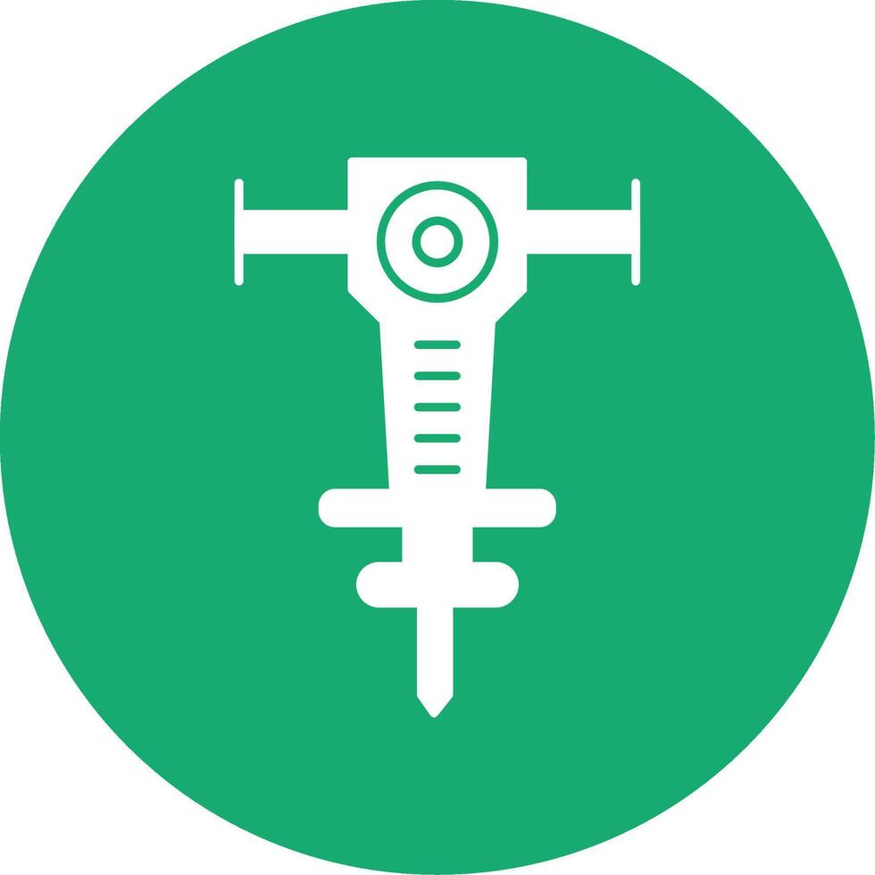 Jackhammer Glyph Multi Circle Icon vector