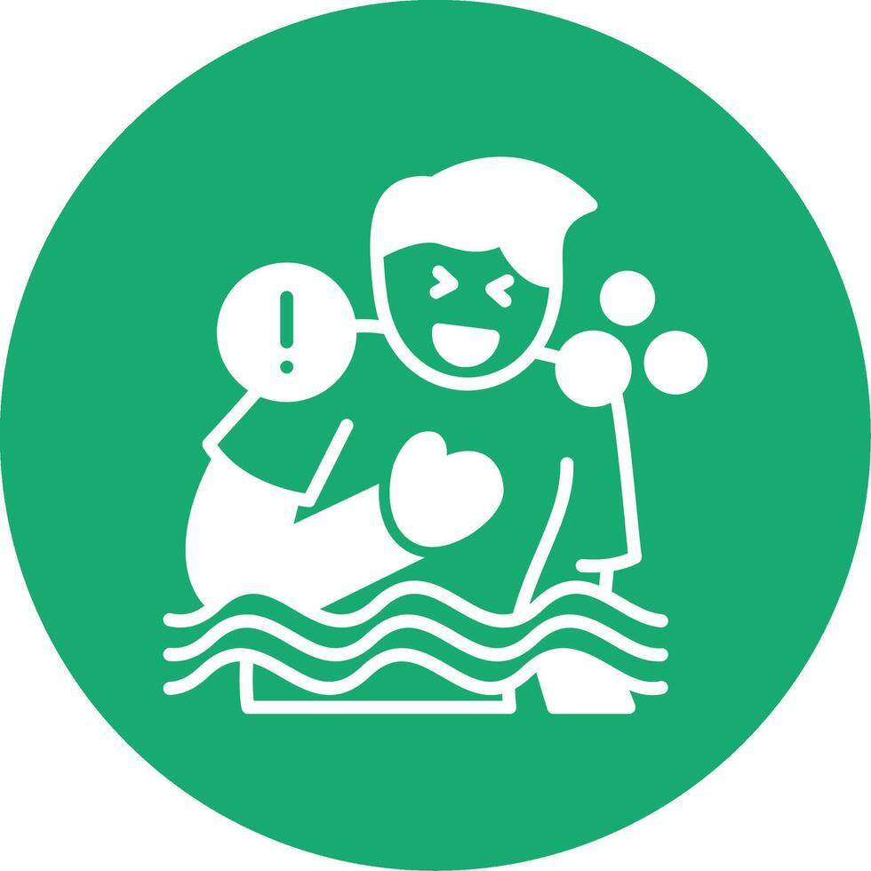 Drowning Feeling Glyph Multi Circle Icon vector