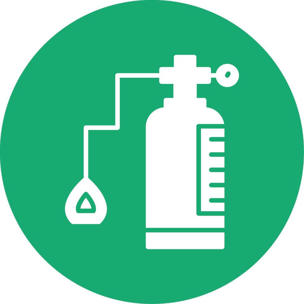 Oxygen Tank Glyph Multi Circle Icon vector