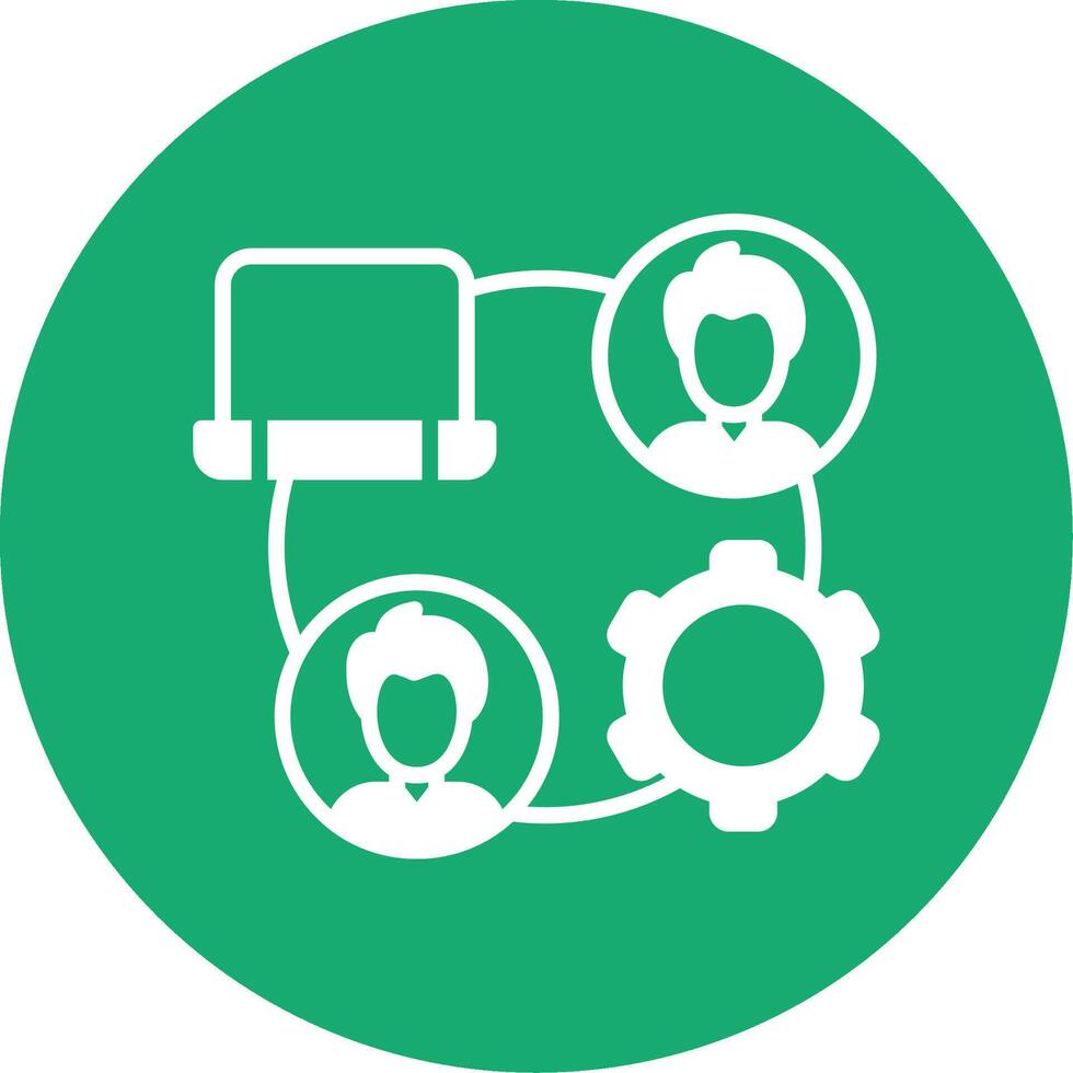 Remote Job Glyph Multi Circle Icon vector