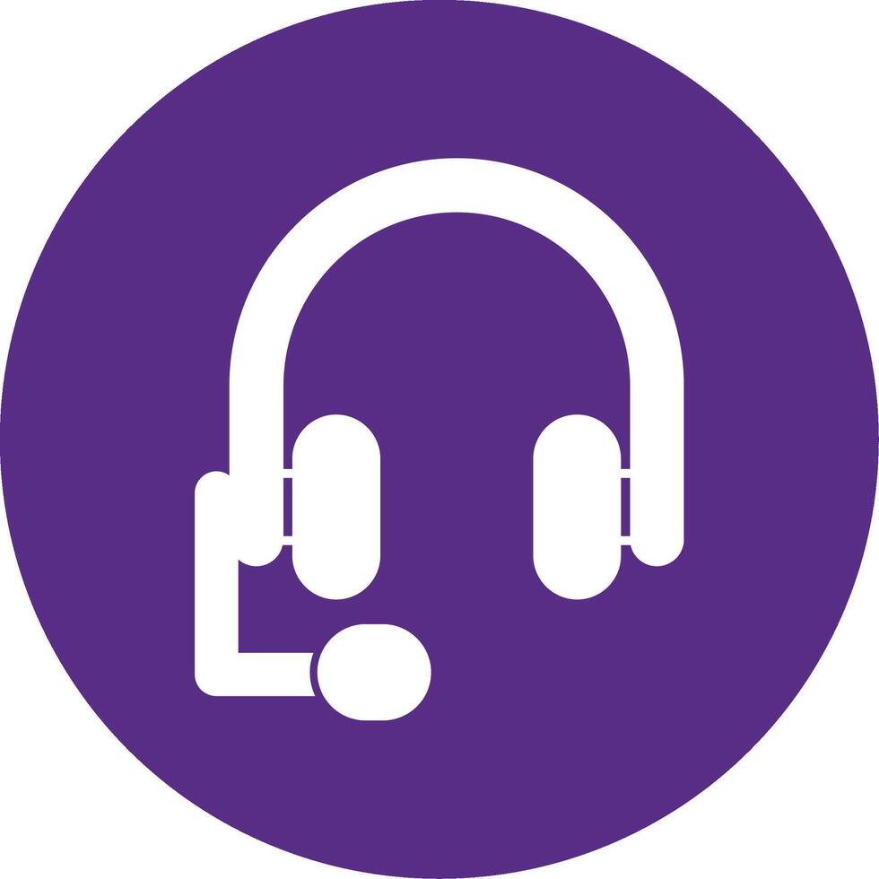 Headphones Glyph Multi Circle Icon vector