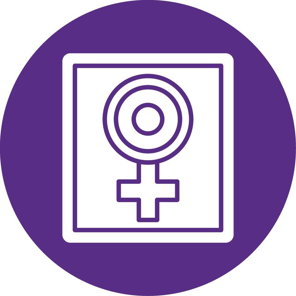 Girl Power Glyph Multi Circle Icon vector