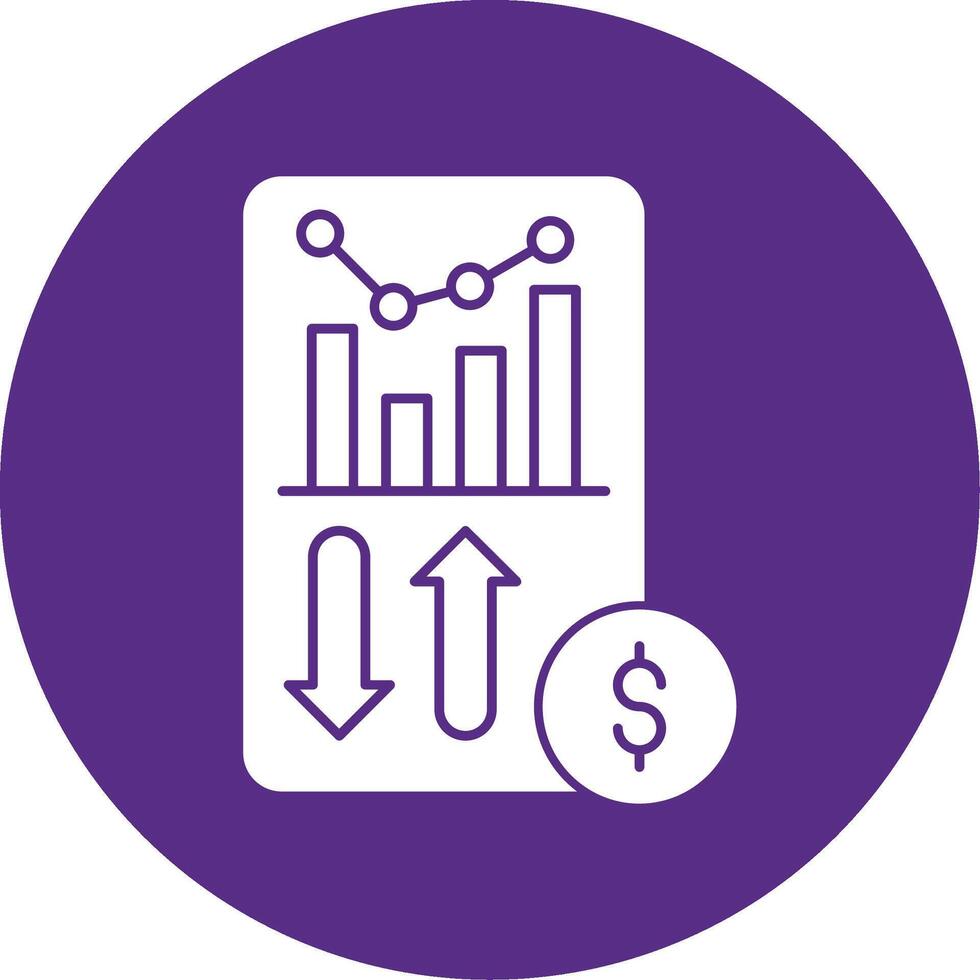 Sales Report Glyph Multi Circle Icon vector