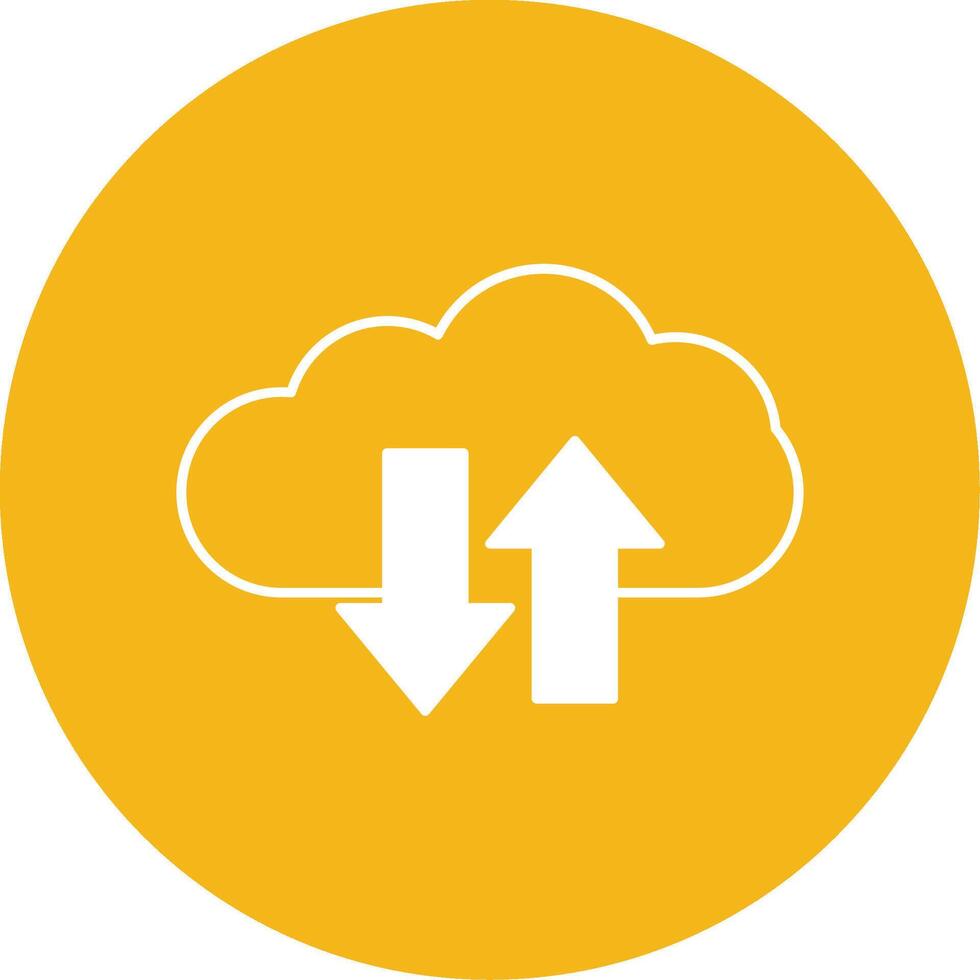 Cloud Upload And Download Glyph Multi Circle Icon vector