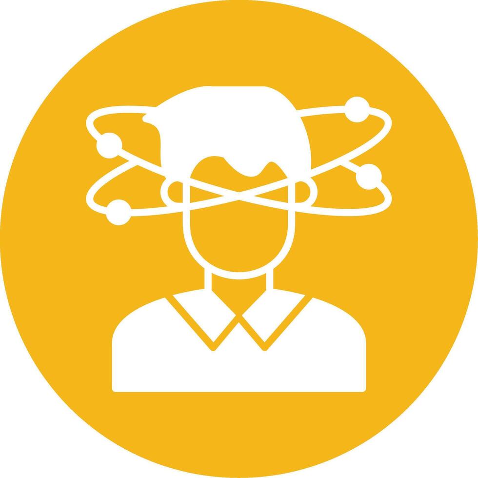 Dizziness Glyph Multi Circle Icon vector