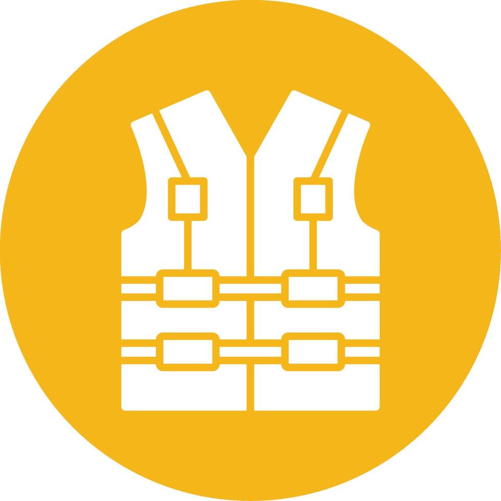 Life Jacket Glyph Multi Circle Icon vector