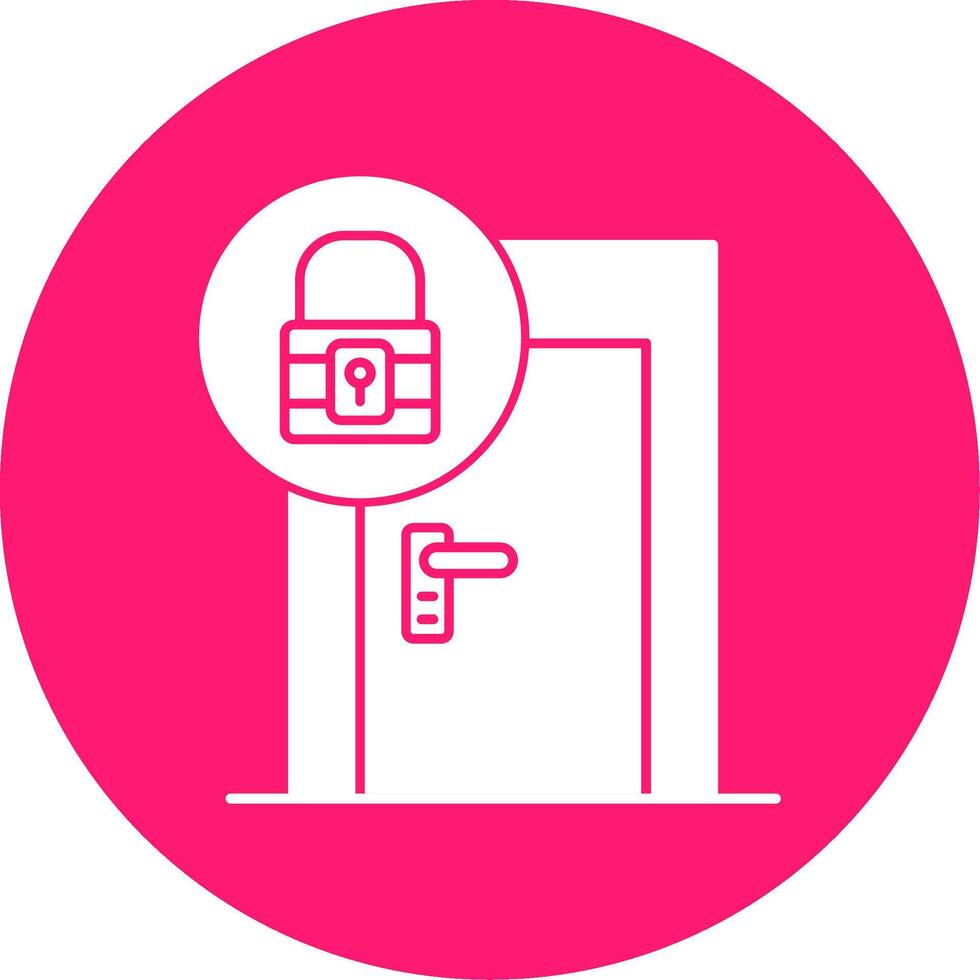 Door Lock Glyph Multi Circle Icon vector