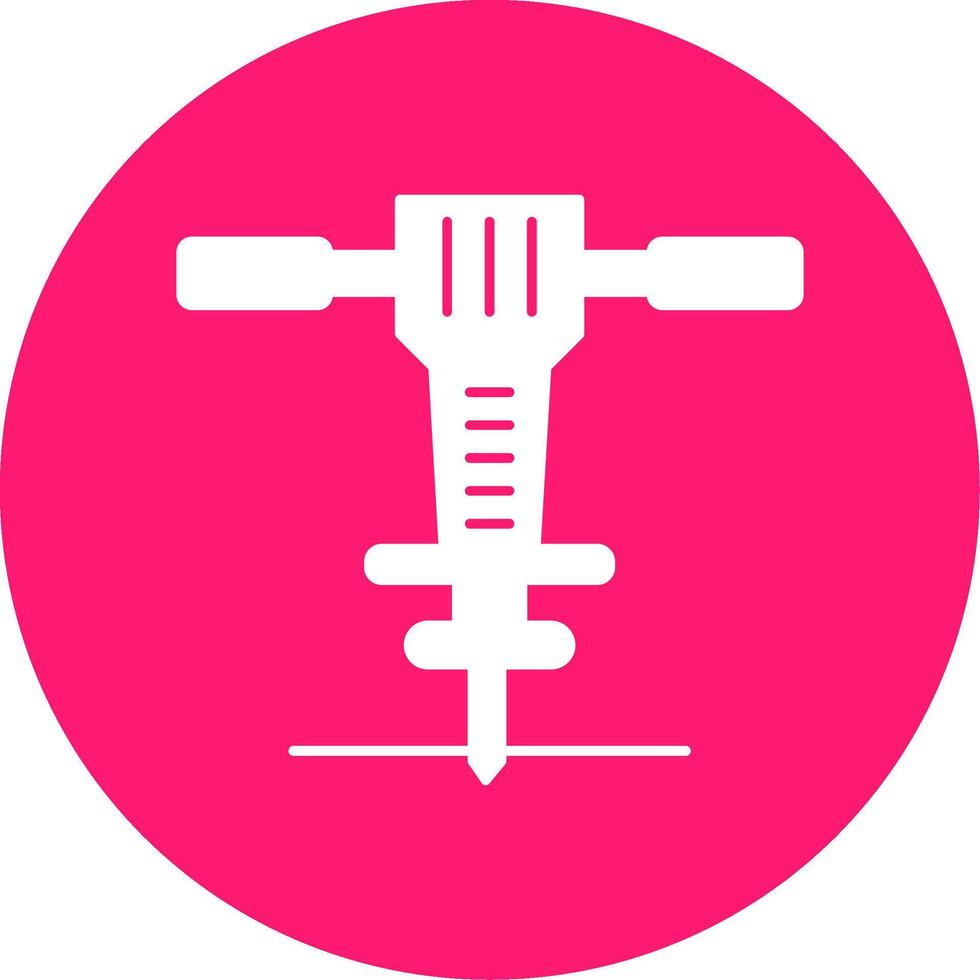 Jackhammer Glyph Multi Circle Icon vector