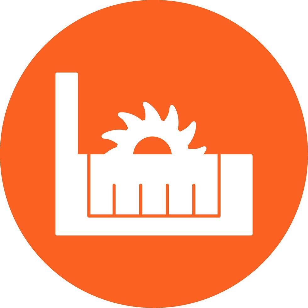 Table Saw Glyph Multi Circle Icon vector