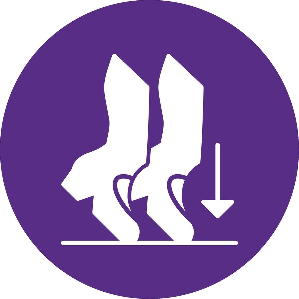 Toe Stand Glyph Multi Circle Icon vector