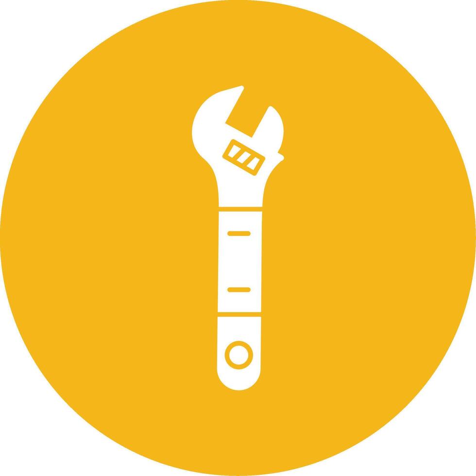 Adjustable Wrench Glyph Multi Circle Icon vector