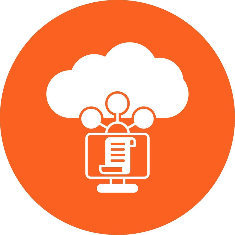 Cloud Service Glyph Multi Circle Icon vector