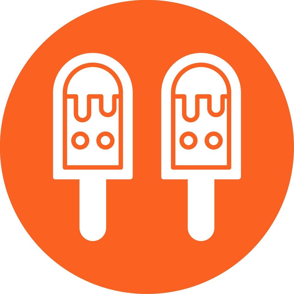 Ice Cream Glyph Multi Circle Icon vector