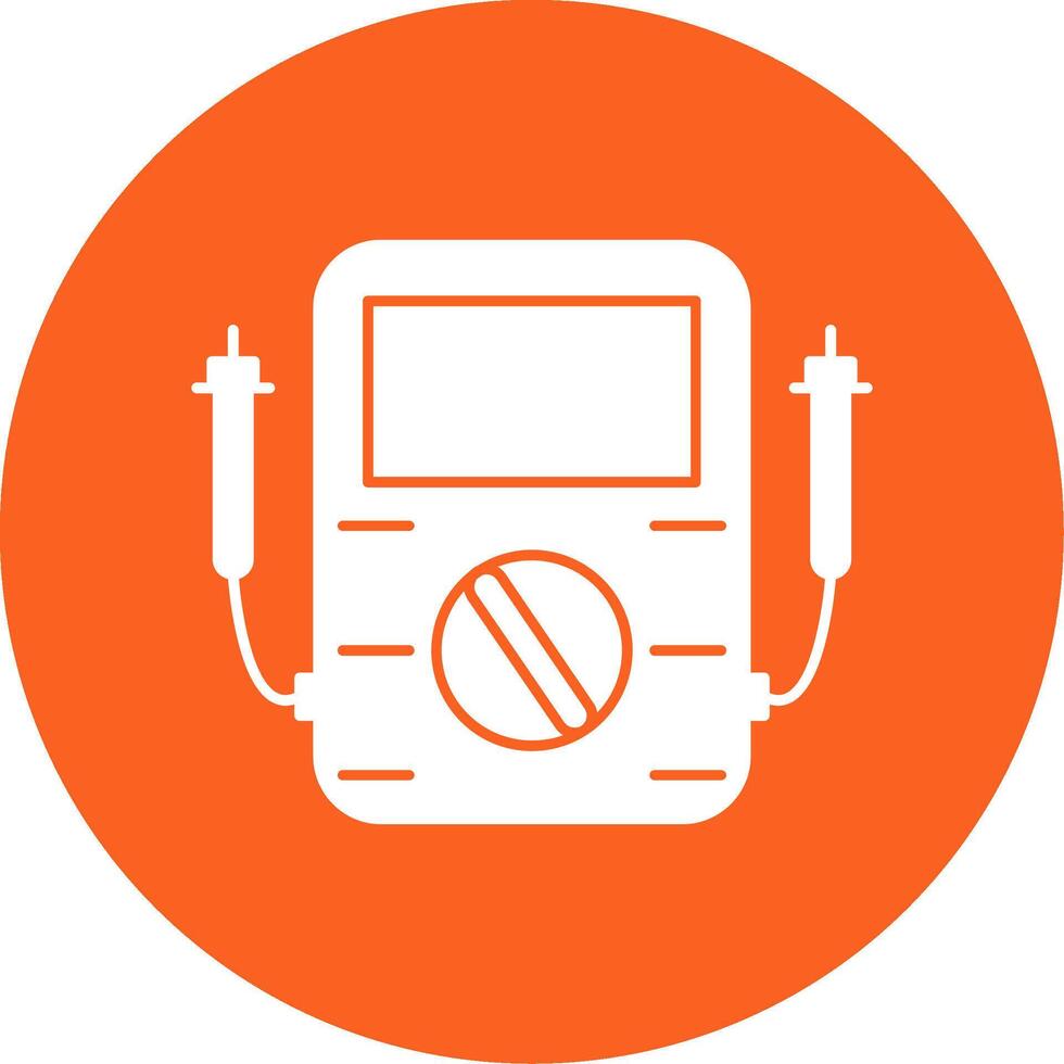 Voltmeter Glyph Multi Circle Icon vector
