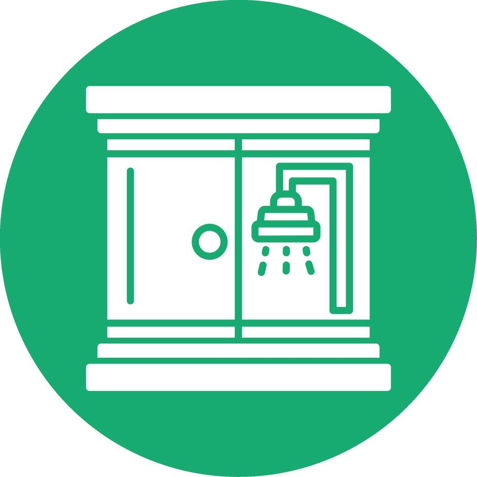 Shower Room Glyph Multi Circle Icon vector