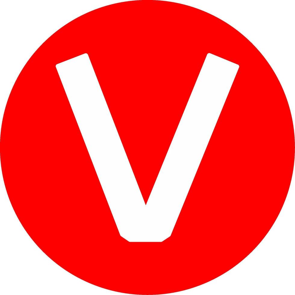 Small v Icon vector