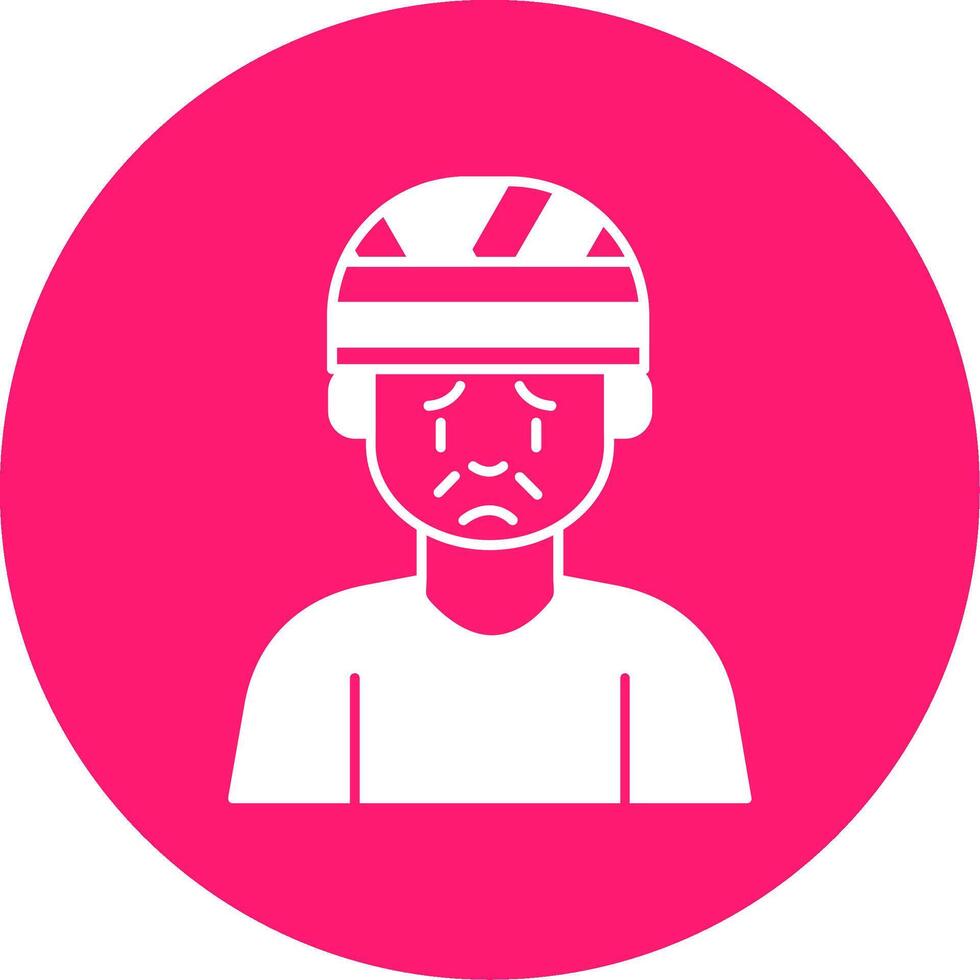 Head Injury Glyph Multi Circle Icon vector