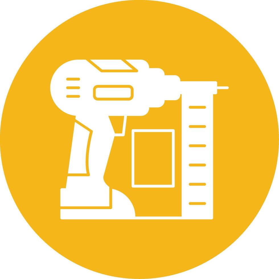 Nail Gun Glyph Multi Circle Icon vector