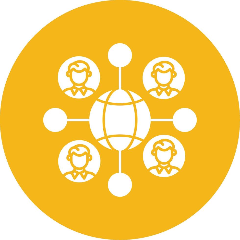 Remote Job Glyph Multi Circle Icon vector