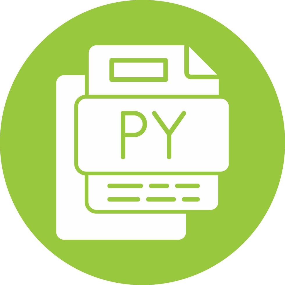 PY File Glyph Multi Circle Icon vector